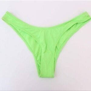 Neon Lime Green Low-rise High Cut Bikini Bottom